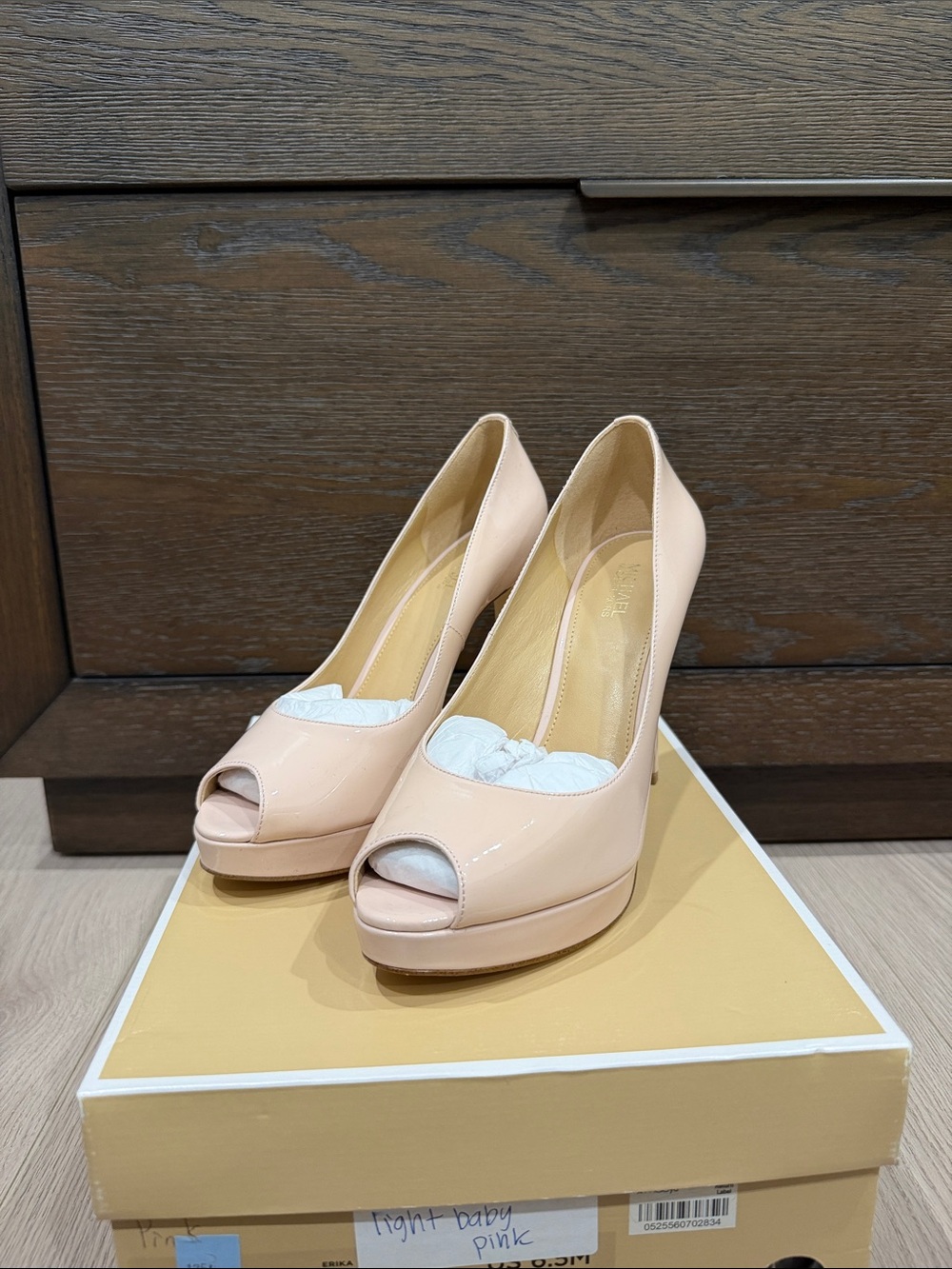 Michael Kors Classic Peep-Toe Platform Pumps in Soft Pink